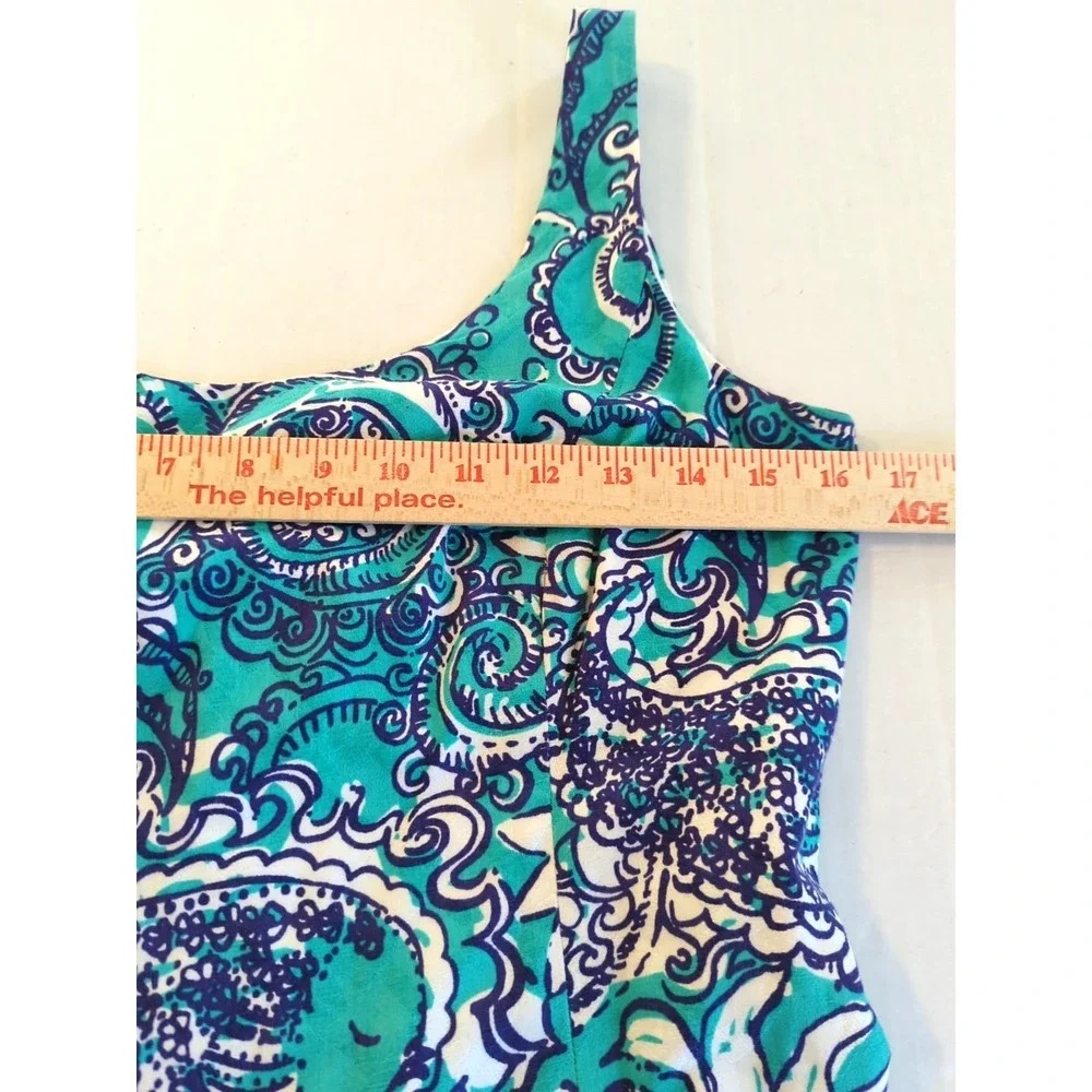 Lilly Pulitzer Eaton Dress 4 Gold Tassels Seafoam Green Whimsical Country Club - Picture 8 of 8